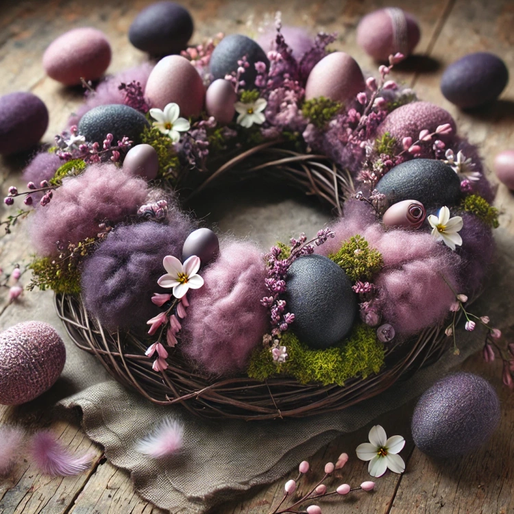  Wełna lamy naturalna 50 g fioletowa