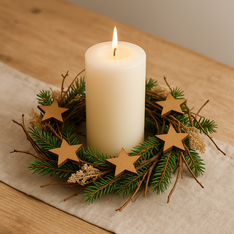 Naturalne drewniane gwiazdki Rustic Natural – rustykalne ozdoby świąteczne