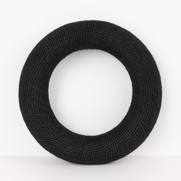 Wianek jutowy czarny – baza dekoracyjna GrandDeco, średnica 25 cm