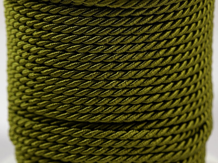 Sznurek ozdobny oliwkowy  5 m