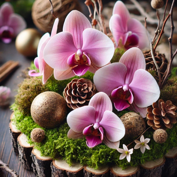 Storczyki sztuczne różowe – główki 12 cm (4 szt.) do dekoracji florystycznych i rękodzieła