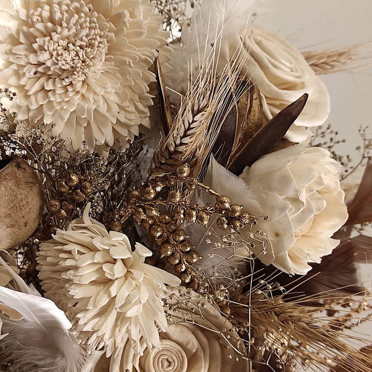 Prezent Naturalny Bukiet herbata potpourri świeca PREZENT RZEŹBA FLORALNA