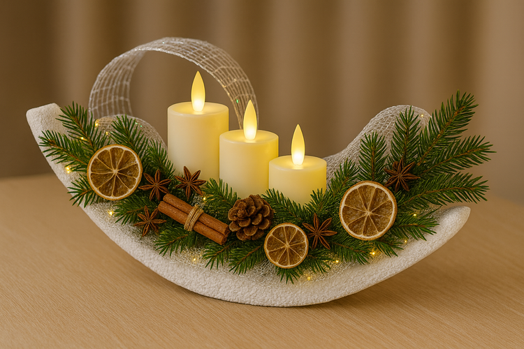 Wstążka świąteczna siatka szer.5 cm dł. 5 m biała 