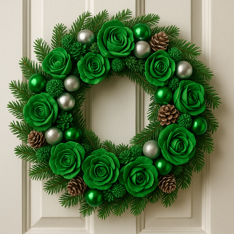 Zielone kwiaty shola 60 szt do świątecznych stroików, wieńców, stołu, DIY