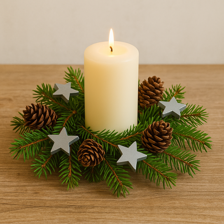 Gwiazdki drewniane srebrne 3 cm – ozdoby świąteczne do jasnych, przytulnych wnętrz (12 szt.)