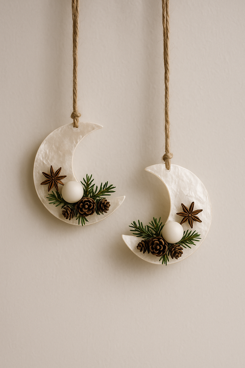 Muszle Capiz 7–11 cm 12 szt – GrandDeco  Naturalne, perłowe krążki do dekoracji świątecznych i zimowych aranżacji