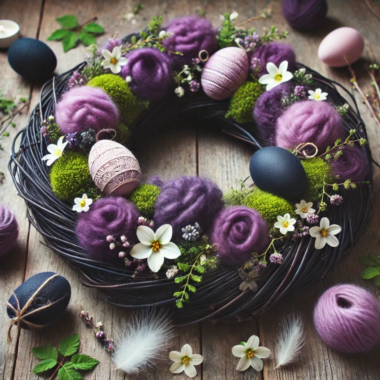  Wełna lamy naturalna 50 g fioletowa