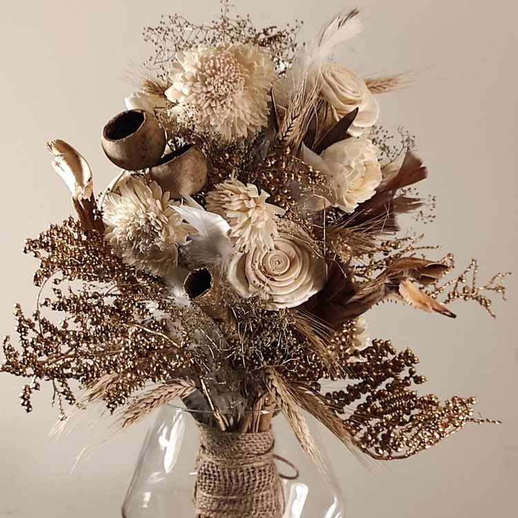 Prezent Naturalny Bukiet herbata potpourri świeca PREZENT RZEŹBA FLORALNA