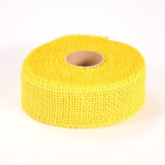 Wstążka jutowa  5 cm/ 5 m  żółta