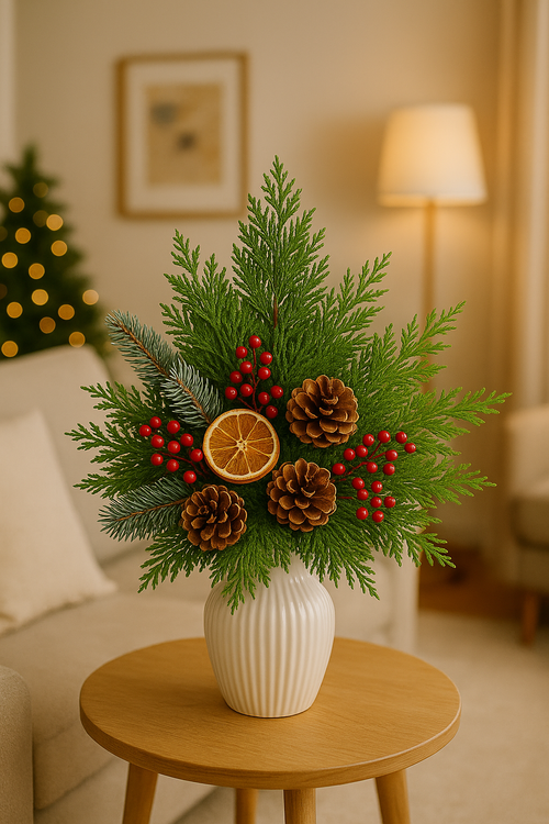 Zestaw Zielonych Gałązek z Odżywkami – Naturalna Dekoracja Świąteczna DIY | Jodła, Tuja, Sosna 