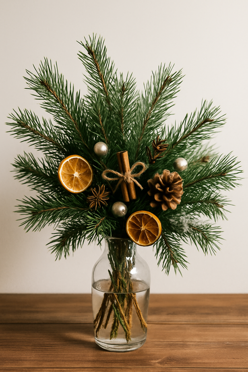 Gałązki sosny naturalne 3 szt. ok. 25 cm – dekoracja świąteczna, stroiki, handmade