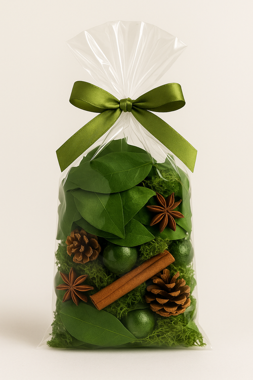 GrandDeco Naturalny Zestaw Dekoracyjny Zielony – Liście, Mech, Szyszki, Cynamon, Anyż – Świąteczna Dekoracja, Aromatyczny Mix, Prezent