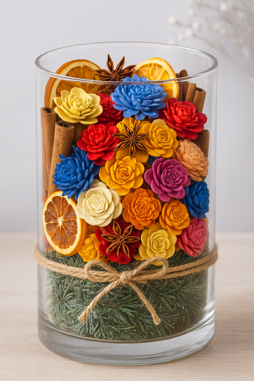 Kwiaty Shola 240 szt  Mix 10 kolorów | Dekoracyjne pudełko 20x20x10 cm 