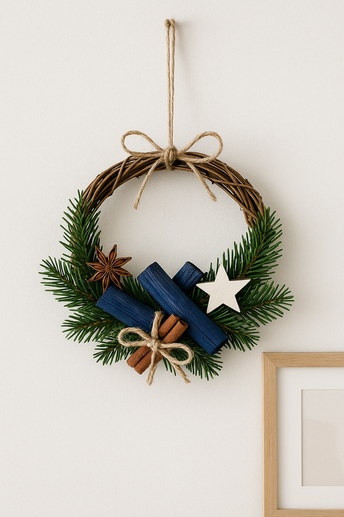 Drewno do dekoracji  dł. 10  - 12 cm 6 szt - niebieskie