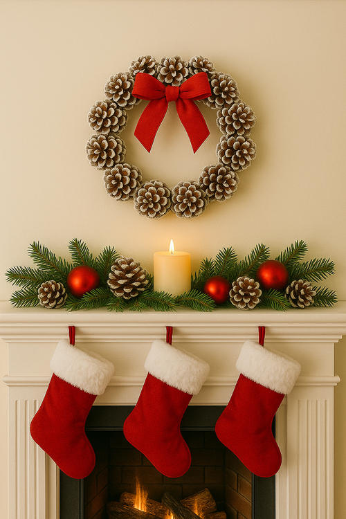 Naturalne szyszki sosnowe z bielonymi brzegami – 60 sztuk