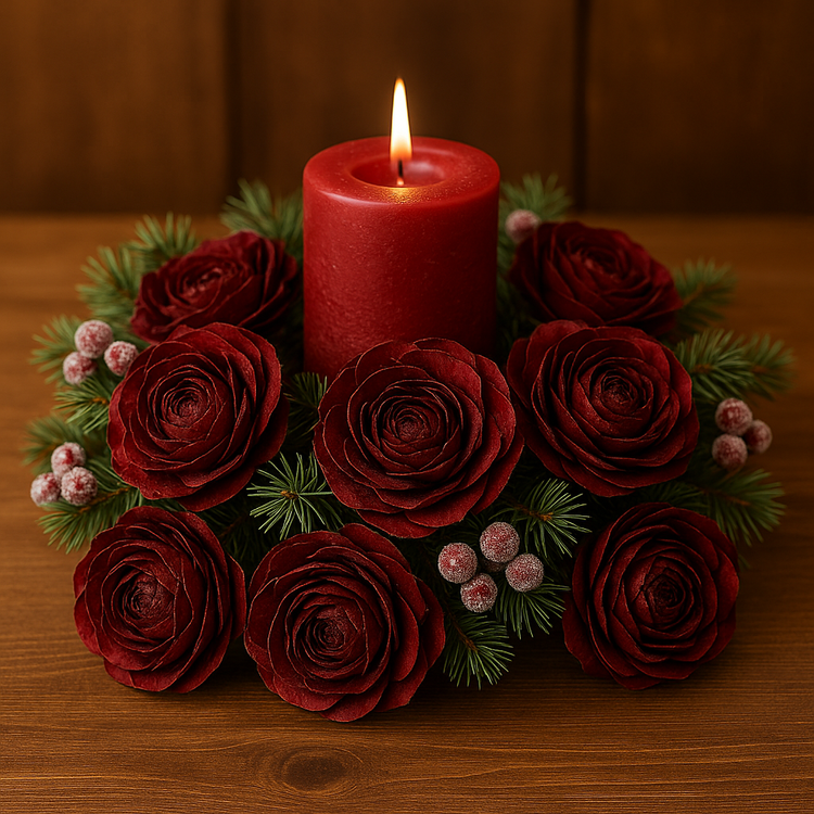 ChatGPT powiedział:  Tytuł: Róże cedrowe bordo 12 szt – naturalne główki szyszki 3–5 cm, eleganckie dodatki do dekoracji zimowych