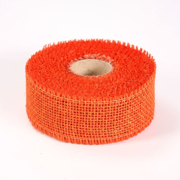 Wstążka jutowa 5 cm/ 5 m ciemny pomarańcz