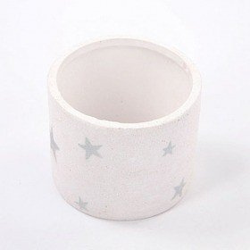 Walec ceramiczny bialy z gwiazdkami 9 / 10 cm