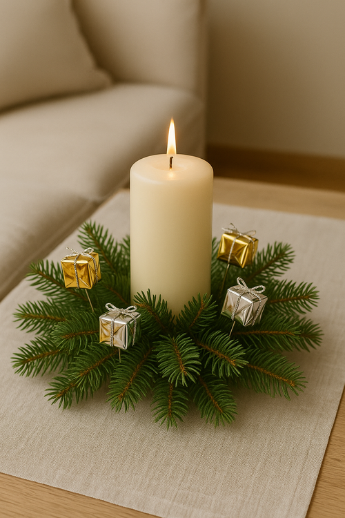 Srebrne prezenty na druciku 12 szt. – dekoracje świąteczne DIY, pik 10 cm, pakunek 2,5 cm, ozdoby do stroików i wianków