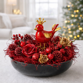 Glamour Royal Bird – Prezentowa Dekoracja Świąteczna  | GrandDeco