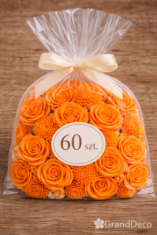 Kwiaty Shola – intensywny pomarańcz | Wielkanoc | Kolekcja GrandDeco – 60 szt.