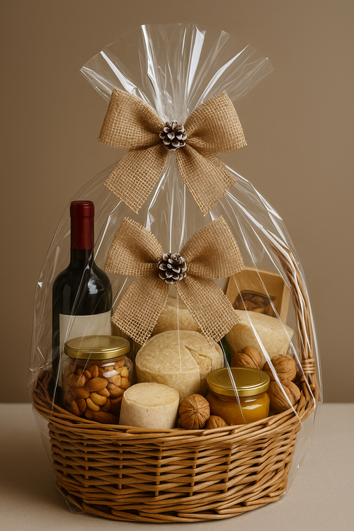 Kokardy jutowe z szyszką 3 szt. GrandDeco | Ręcznie robione | Ozdoby świąteczne 15×18 cm | Dekoracja prezentów, wieńców, stroików