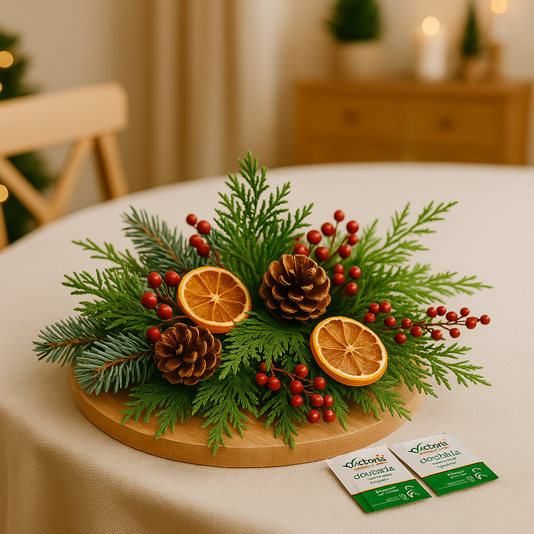 Zestaw Zielonych Gałązek z Odżywkami – Naturalna Dekoracja Świąteczna DIY | Jodła, Tuja, Sosna 