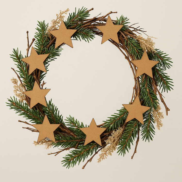 Naturalne drewniane gwiazdki Rustic Natural – rustykalne ozdoby świąteczne