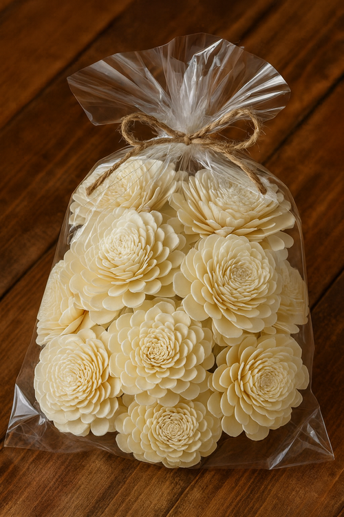 Kwiaty shola białe 6 cm – 12 szt. 