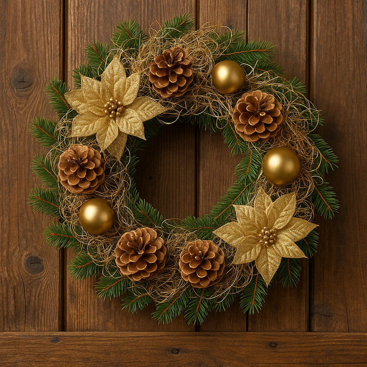 GrandDeco – złote korzonki dekoracyjne 0,5L, świąteczne, naturalne DIY