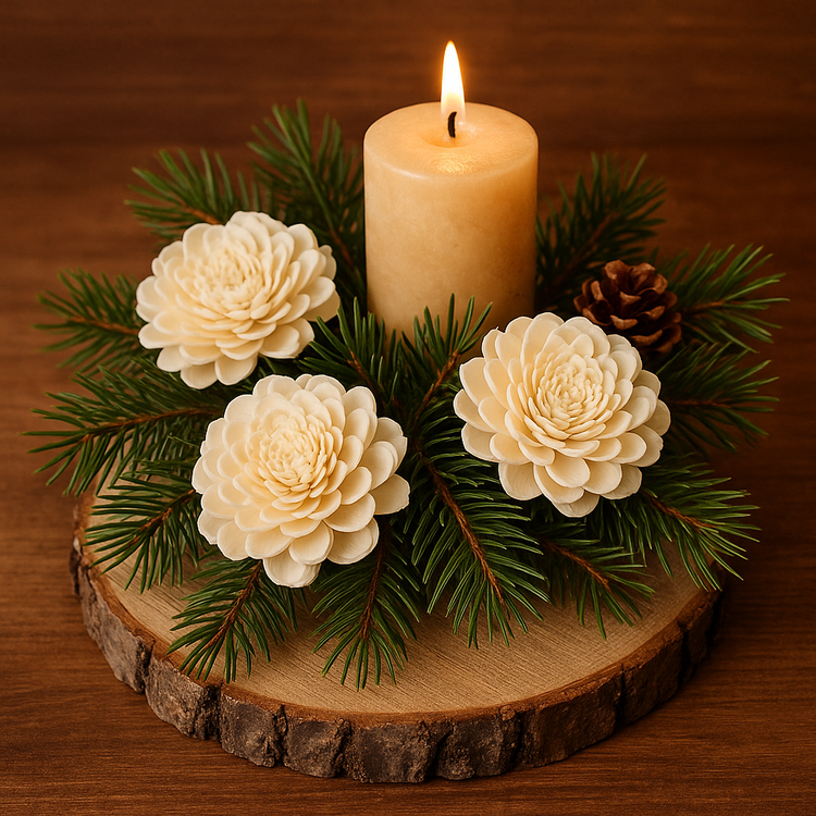 Kwiaty shola białe 6 cm – 12 szt. 