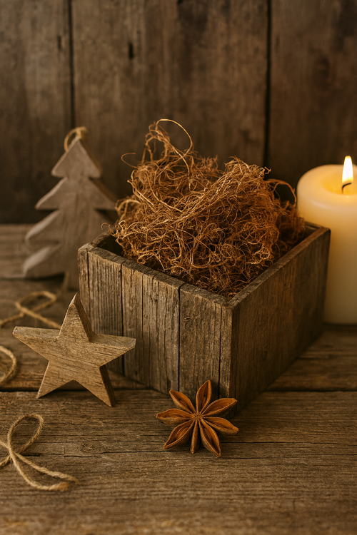 Naturalne korzonki dekoracyjne – lekko kręcone, ciepły brąz, objętość 0,5 l – GrandDeco