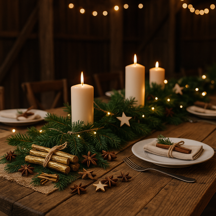 Dekoracja świąteczna Drewno złote dł. 10  - 12 cm  6szt /op