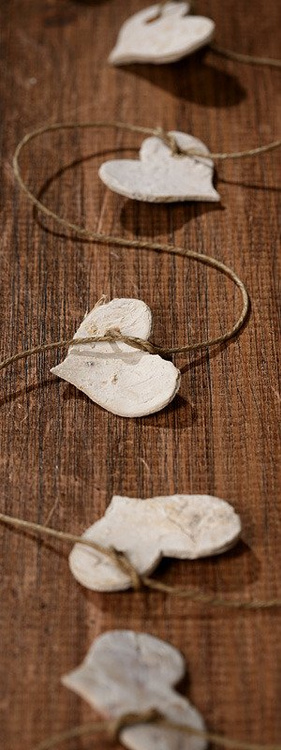 Girlanda na choinkę serca  150 cm Kora brzozy florystyka 