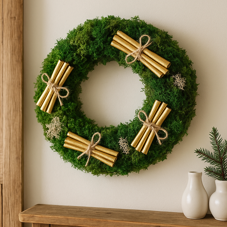 Złota wiązka cynamonu 15 cm – dekoracja świąteczna | GrandDeco