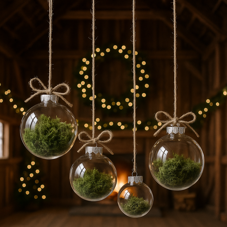 Mech dekoracyjny 1L GrandDeco – chrobotek zielony i biały, mech leśny, do stroików DIY