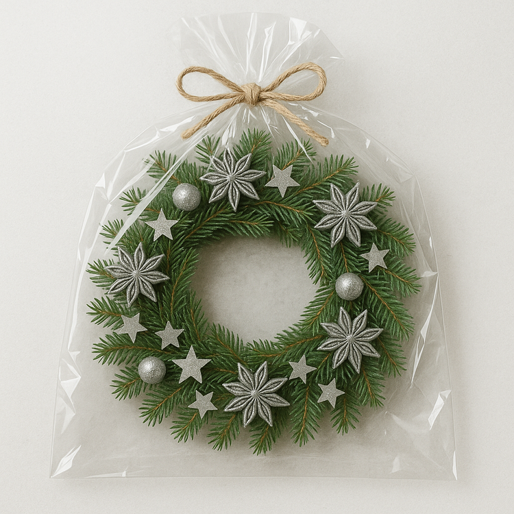 Srebrny anyż dekoracyjny 12 szt. GrandDeco – gwiazdki świąteczne, naturalne ozdoby