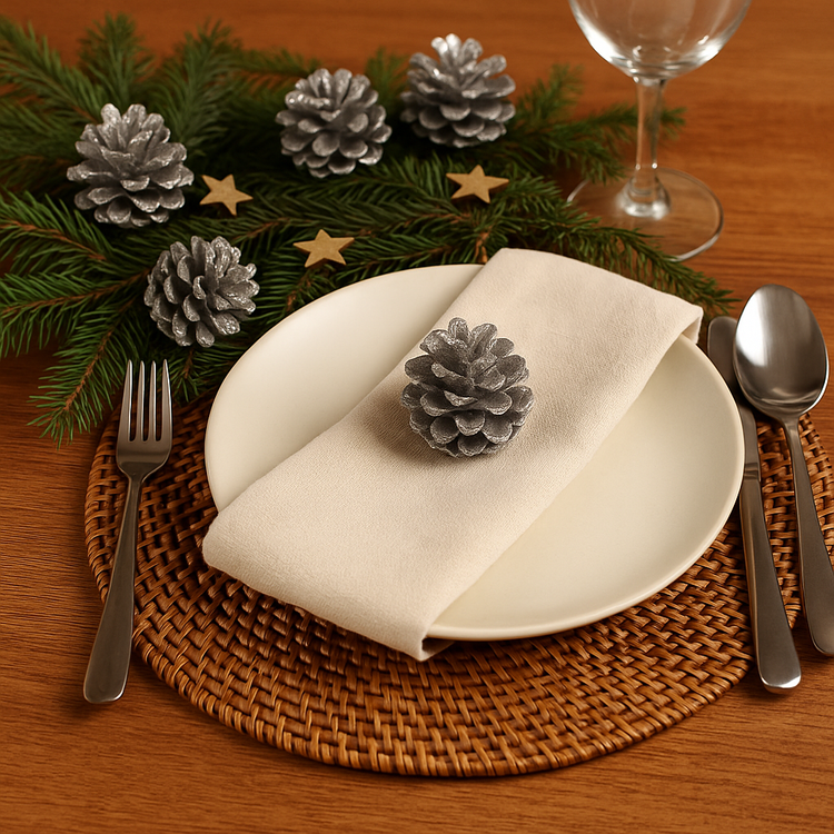 Dekoracyjne szyszki srebrne 12 szt. 3–4 cm | naturalne ozdoby świąteczne do stroików, wieńców, DIY, dekoracje bożonarodzeniowe