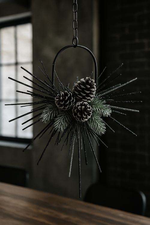 Brokatowe patyczki świąteczne 30 cm – czarne, czerwone, srebrne, 8 szt., dekoracje do stroików