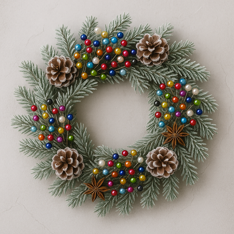 Wielokolorowe szpilki dekoracyjne 6 cm – zestaw ok. 100 szt. z perłowymi główkami 4–8 mm