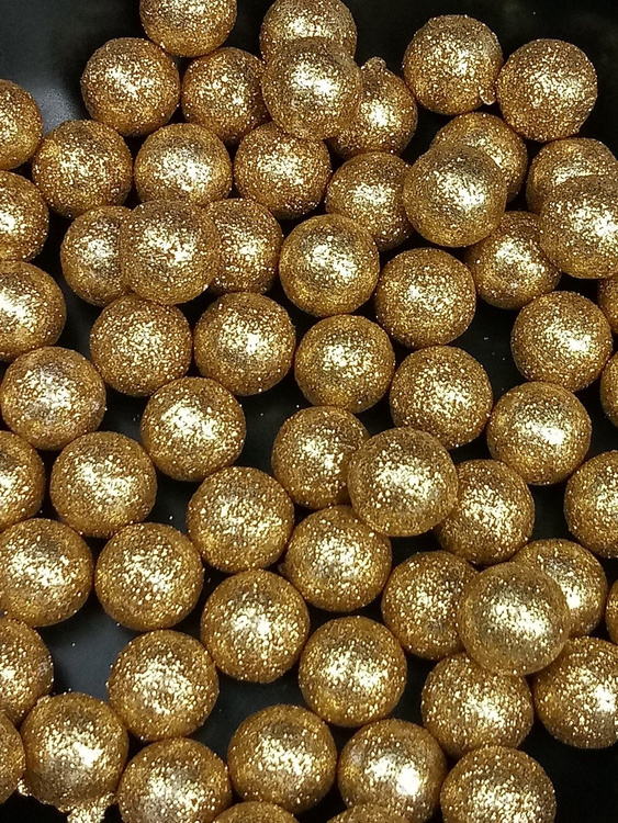 Kulki brokat złoty 15mm 24 szt/op