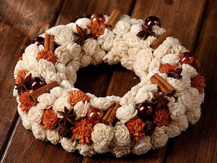Kwiaty na stroik, wianek, potpourri CENA ZA OPAKOWANIE 30 szt. - białe Suszone rośliny Potpourri naturalne ozdoby