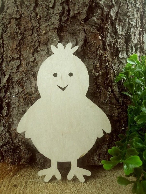 Ozdoba wielkanocna drewniana,Kurczak wielkanocny-15 cm