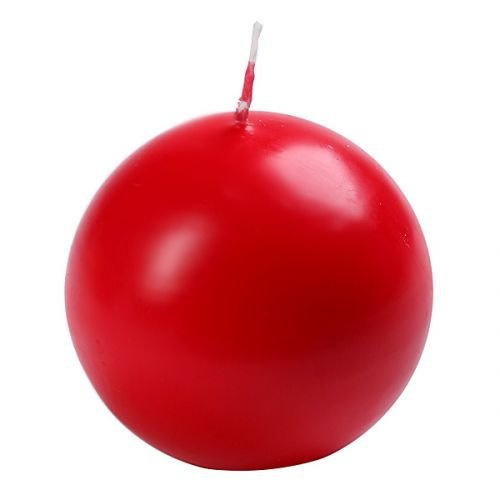 Świeca świąteczna kula śr. 7 cm – czerwona